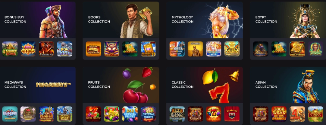 SkyCrown game collections: Bonus Buy, Divine, Pragmatic, Megaways, Classic, Crash collections